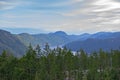 View of the gulf islands from the Malahat summit in Vancouver Island, Canada