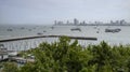 View of the Gulf of Siam and the city of Pattaya.Thailand - September 07, 2019