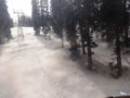 A view of Gulmarg from the cable car ropeway during winter season after the snow fall Royalty Free Stock Photo