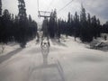 A view of Gulmarg from the cable car ropeway during winter season after the snow fall Royalty Free Stock Photo