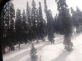 A view of Gulmarg from the cable car ropeway during winter season after the snow fall Royalty Free Stock Photo