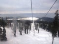 A view of Gulmarg from the cable car ropeway during winter season after the snow fall Royalty Free Stock Photo