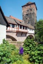 View on the Hackerbruecke and Henckerturm, Nuremberg, Germany