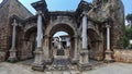 View of Hadrian& x27;s Gate in old city of Antalya Turkey Royalty Free Stock Photo