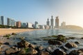 View of Haeundae beach. Haeundae beach is Busan`s most popular b