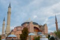 View of Hagia Sophia, Christian patriarchal basilica, imperial mosque and now a museum. Istanbul, Turkey Royalty Free Stock Photo