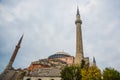 View of Hagia Sophia, Christian patriarchal basilica, imperial mosque and now a museum. Istanbul, Turkey Royalty Free Stock Photo