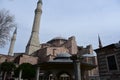 View of Hagia Sophia, Christian patriarchal basilica, imperial mosque and now a museum. Istanbul, Turkey. Blue, exterior Royalty Free Stock Photo