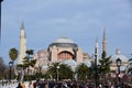 View of Hagia Sophia, Christian patriarchal basilica, imperial mosque and now a museum. Istanbul, Turkey. Blue, exterior Royalty Free Stock Photo