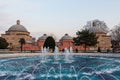 View of The Hagia Sophia Hurrem Sultan Bathhouse in Istanbul at sunset. Turkey