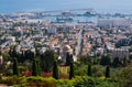 View of Haifa city and harbor from Bahai gardens