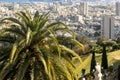 View of Haifa from the hill. Partly visible gardens of the Bahai Shrine of the Bab Royalty Free Stock Photo