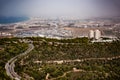 View from Haifa hills during dust storm Royalty Free Stock Photo