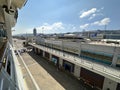 View of Haifa Marine Station from the deck of a cruise ship Royalty Free Stock Photo