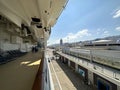 View of Haifa Marine Station from the deck of a cruise ship Royalty Free Stock Photo