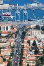 View of Haifa port, cityscape and coast of Haifa, Israel