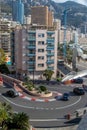 A view of the hairpin bend from the Monaco Grand Prix Circuit