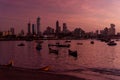 View of Haji Ali bay and coast with skyline at night. Mumbai. India Royalty Free Stock Photo