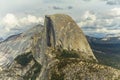 View on half dome rock in Yosemite at the top Royalty Free Stock Photo