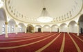 View of hall for praying iwan of the Ar-Rahma Mosque Mercy Mosque with minbar pulpit