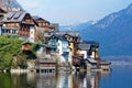 View of the Hallstatt from lake Hallstater See, Austria Royalty Free Stock Photo