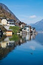 View of the Hallstatt from lake Hallstater See, Austria Royalty Free Stock Photo