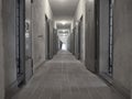 View of a hallway inside the prison of the Sachsenhausen Concentration camp