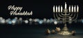Hannukkah background with ornament and light atmosphere