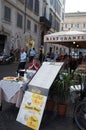 Happy Hour bar and restaurant in Rome, Italy Royalty Free Stock Photo