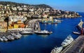 View of the harbor from the Castle Hill, Nice, Cote d`Azur, Riviera, France Royalty Free Stock Photo