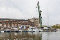 View of harbor cranes. Gdansk, Poland Royalty Free Stock Photo