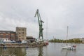 View of harbor cranes. Gdansk, Poland Royalty Free Stock Photo