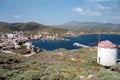 View of the harbor of the island of Psara Royalty Free Stock Photo
