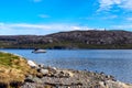 View on harbor of Norway with small town Royalty Free Stock Photo