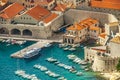 View of the harbor and the old town of Dubrovnik