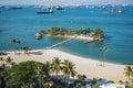 View of the harbor seen from the Singapore Cable Car Royalty Free Stock Photo