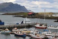 View of the harbor of the small town of Djupivogur, Iceland