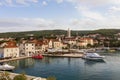 View of harbor at the Supetar town Royalty Free Stock Photo