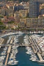 View of Harbor, Yachts and Residential Areas in Monte Carlo Monaco