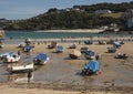 View of harbour from beach at St, Ives Cornwall Royalty Free Stock Photo