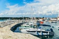 view harbour with city on background