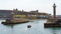 View of the harbour entrance in Whitby, North Yorkshire on July 19, 2022 Royalty Free Stock Photo