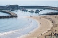 View of the harbour at Lyme Regis UK