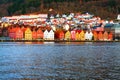 View of harbour old town Bryggen in Bergen, Norway during the morning Royalty Free Stock Photo