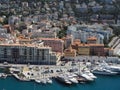 View of the harbour port from the Castle Hill, French Riviera. Nice, Cote d`Azur, France Royalty Free Stock Photo