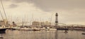 View of harbour with yachts in Barcelona Royalty Free Stock Photo