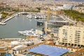View of harbour with yachts in Barcelona