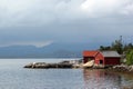 View of Hardangerfjorden near Husnes village, Norway