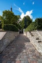 The view from Harju street to The Needle hole, Tallinn, Estonia Royalty Free Stock Photo