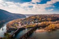 View of Harper's Ferry and the Potomac RIver from Maryland Heigh Royalty Free Stock Photo